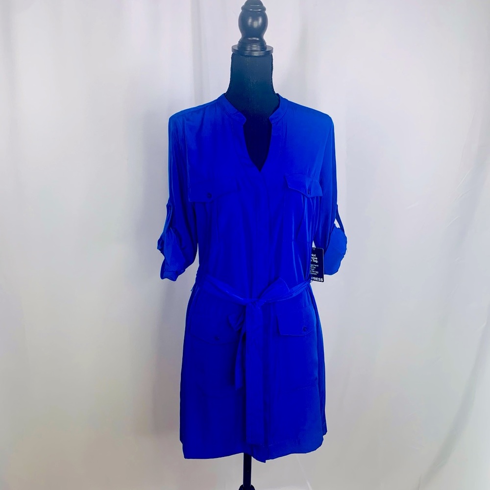 Express Blue Shirt Dress